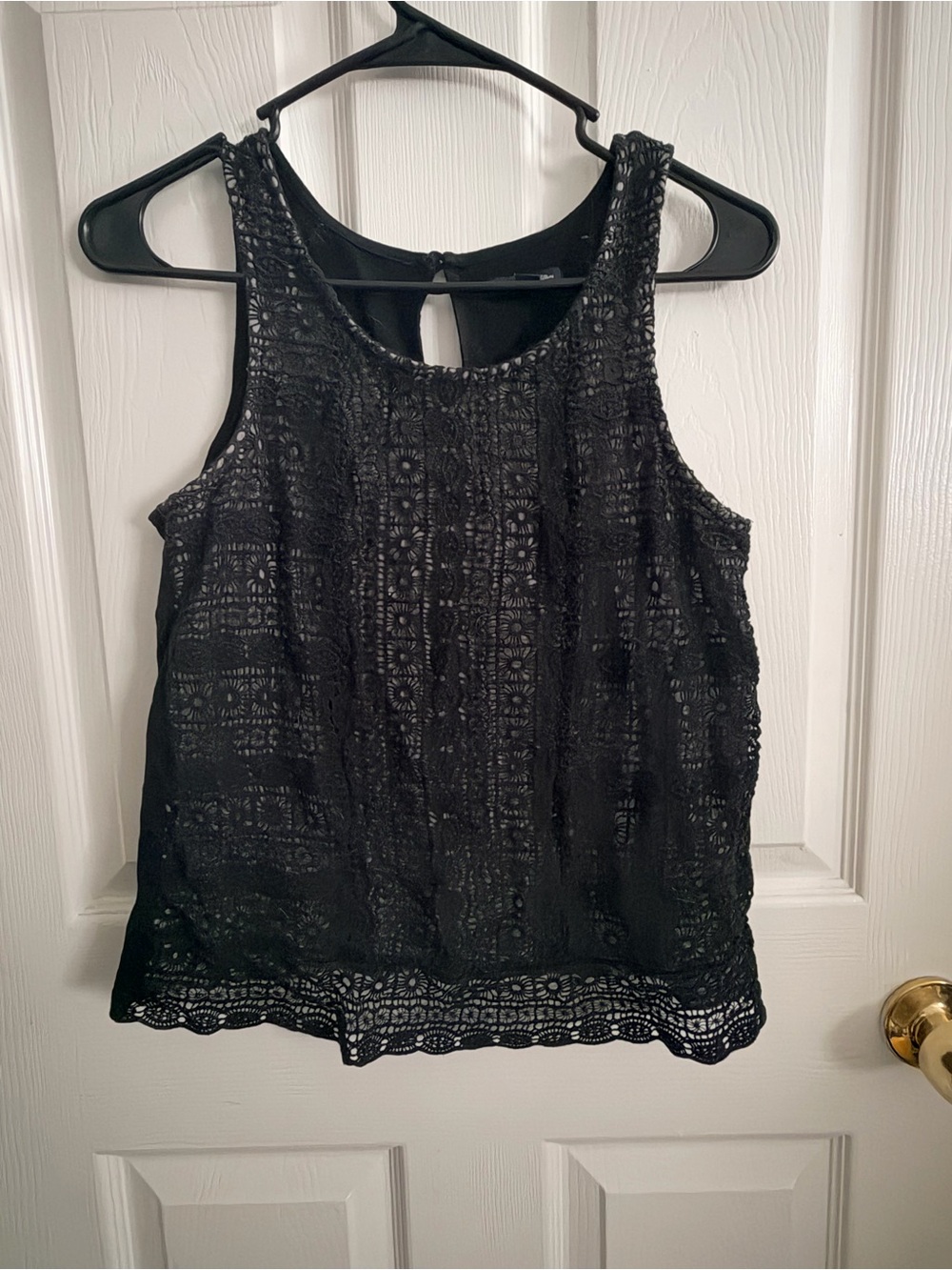 American Eagle Outfitters Black Lace Crochet Tank Camisole